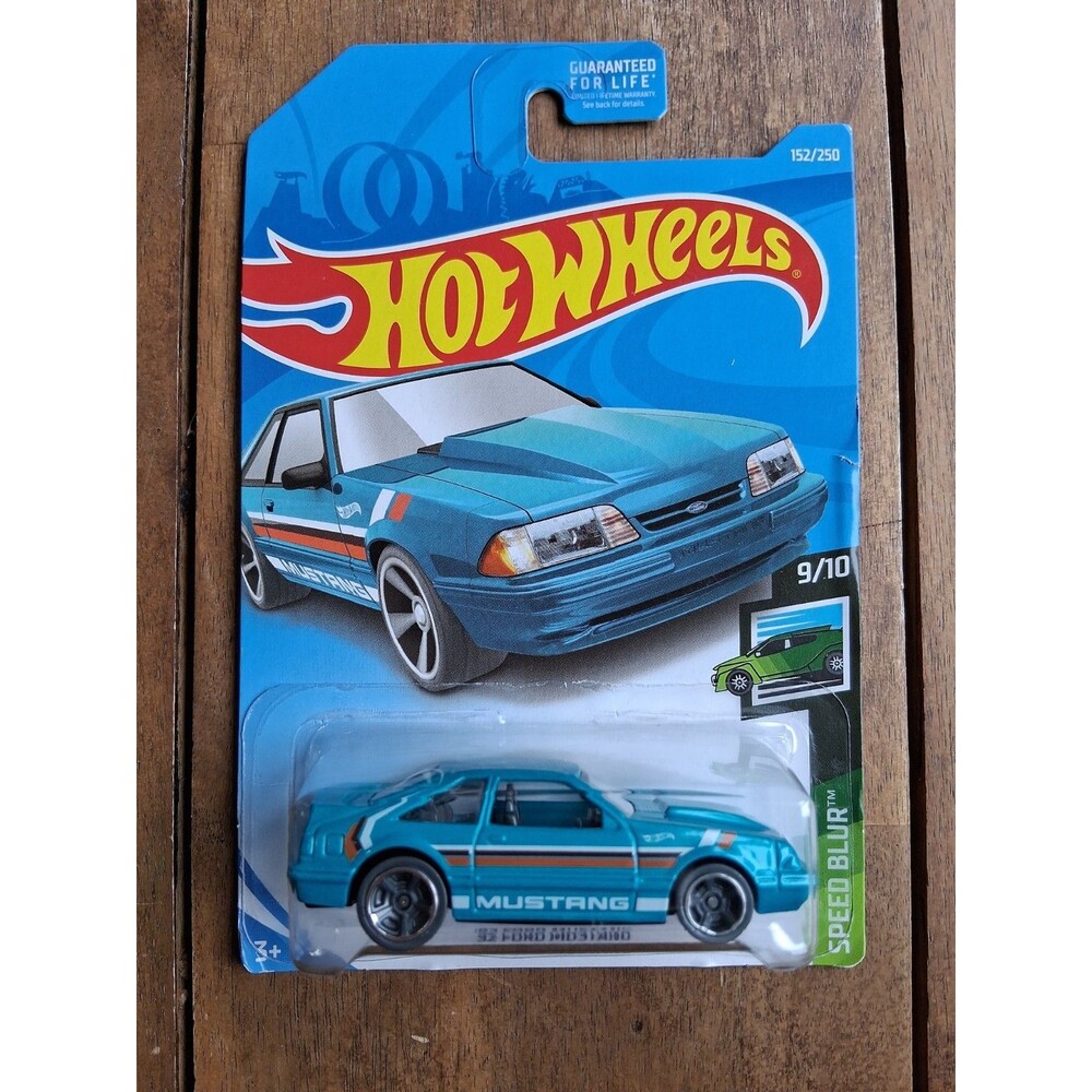 HOT WHEELS ’92 FORD MUSTANG TEAL SPEED BLUR 9/10, New